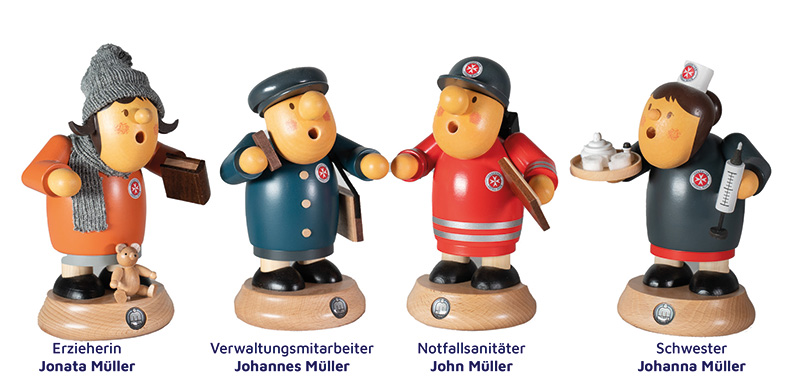 2023_R-uchermann_Bilder Johanniter Räuchermännchen (je 1 Stück, verschiedene Ausführungen)