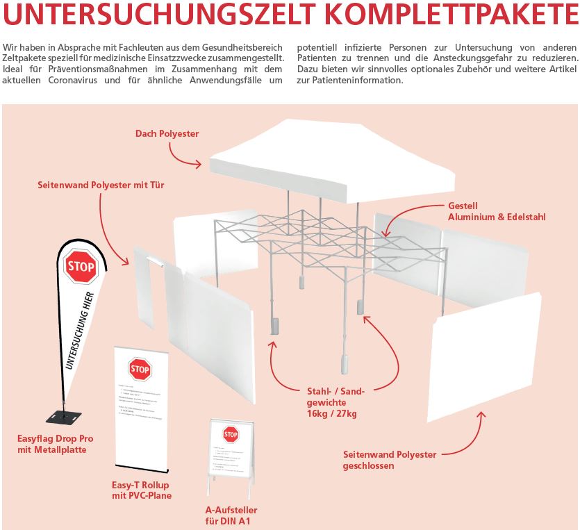 komplettpakete Untersuchungszelt